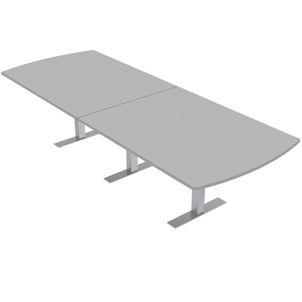 45 in W, 144 in L, 29 in H, Engineered Wood Top, Grey